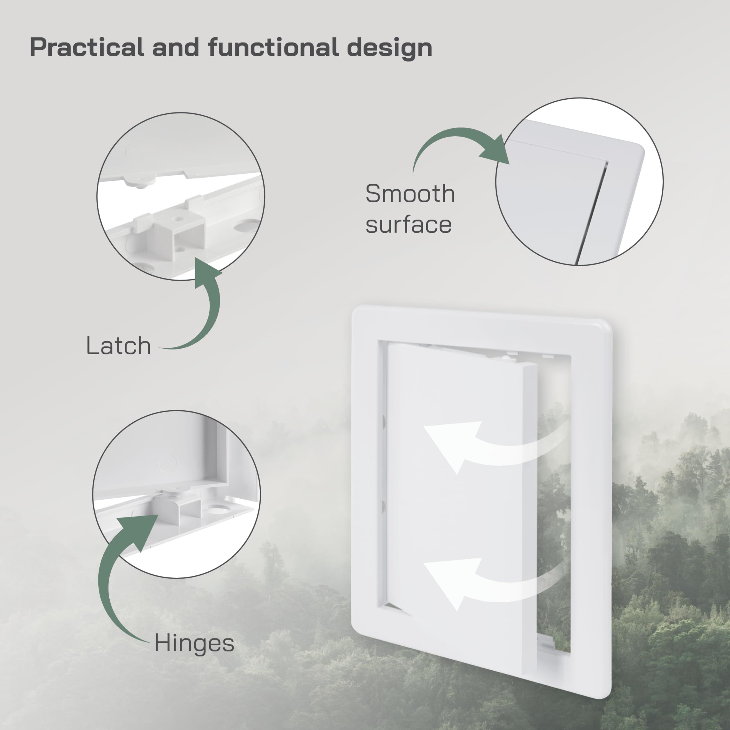 Vent Systems 6 x 8 Inch / 150 x 200 mm Access Panel, Easy Access Doors, ABS Plastic - Image 4