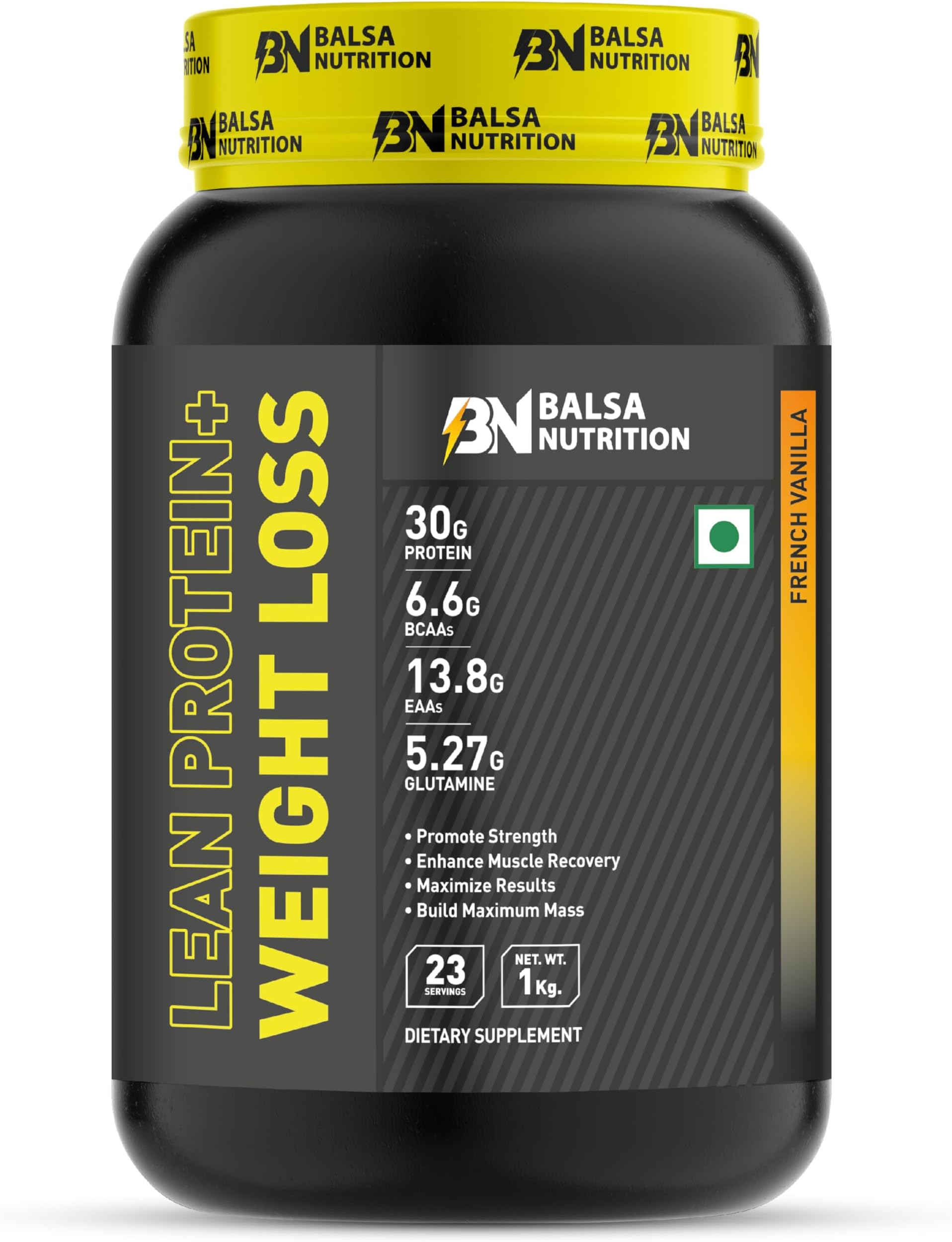 Balsa Nutrition Lean Protein + Weight loss powder 1kg (23 Serving) | Fat Burning Meal Replacement Supports weight loss | French Vanilla Flavour