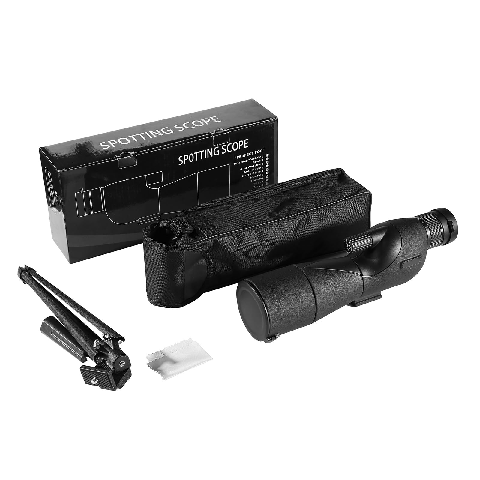Monocular para exteriores con bolsa de almacenamiento, ocular ajustable con textura, diseño plegable, observación de aves, monocular portátil