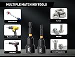 MulWark 29 Piece Magnetic Nut Driver Set, Impact drill socket adapter, SAE, and Metric Nut Driver Set Includes Magnetic Bit Holder, Quick Release Extension with Storage Bag