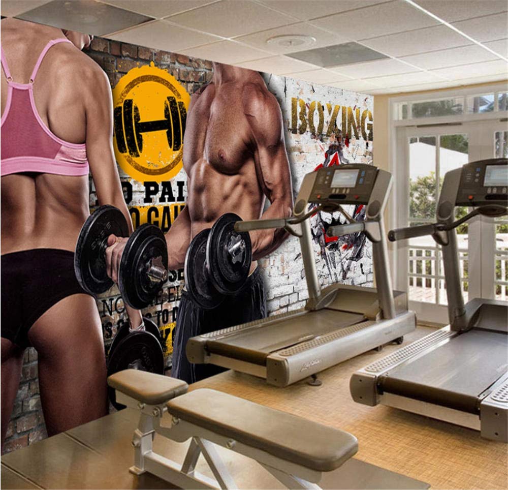 Papier peint de fond de gymnase grand format pour masquer les imperfections du mur