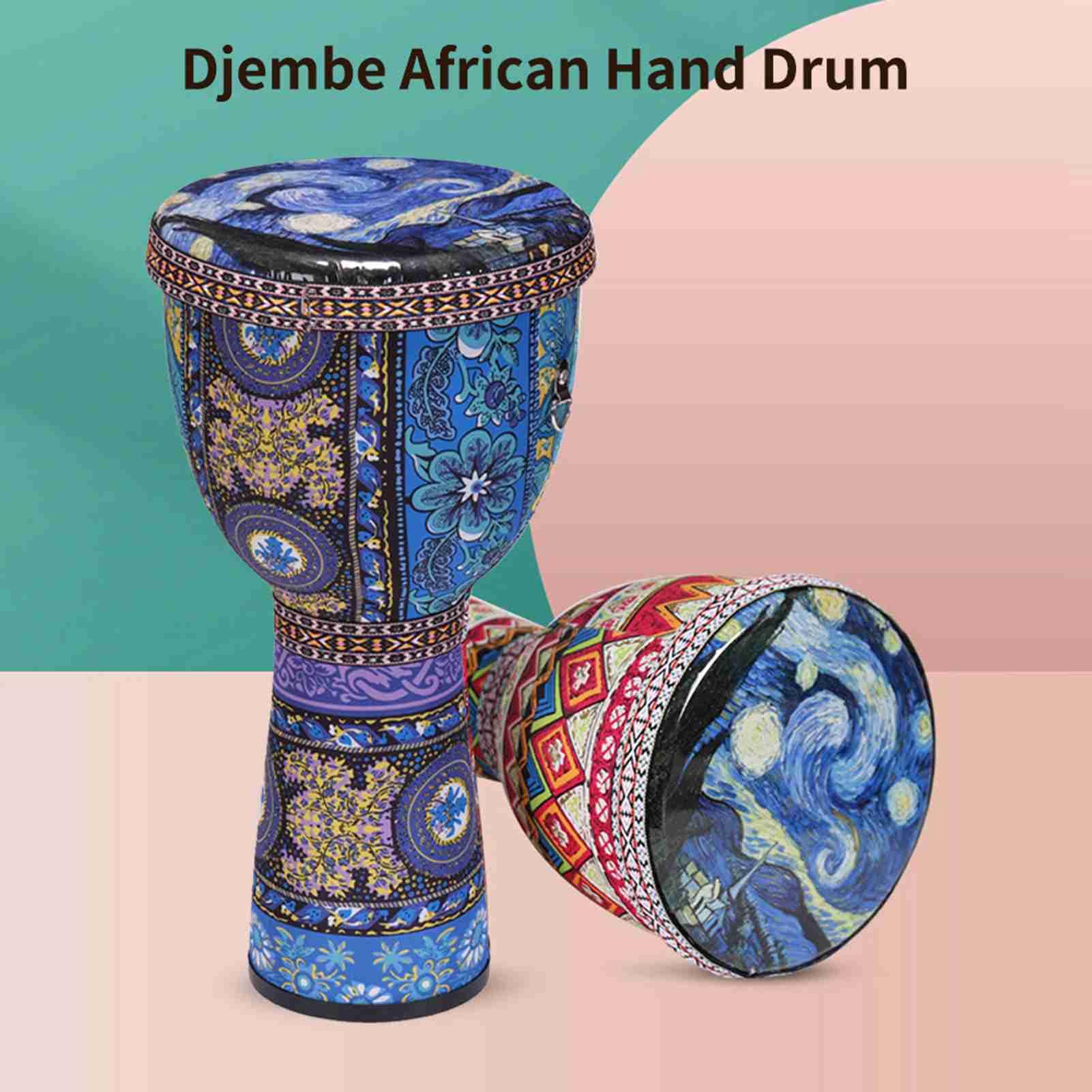 Dilwe Colorido Tambor Africano Djembe de 8 Pulgadas con Pie Suave para Estabilidad, Cuerpo de Resina Abdominal Duradero para Uso Sostenible, Instrumento Musical para Amantes de (4)