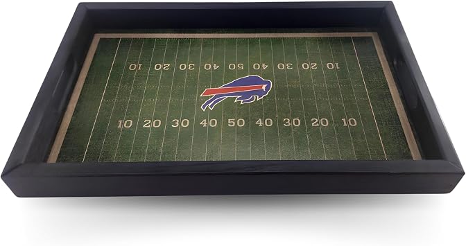 Fan Creations Buffalo Bills NFL Football Field Tray Decorative Team Logo Server with Handles for Food & Drink - for Game Day Entertaining or Tabletop Organizer - Show Your Bills Pride