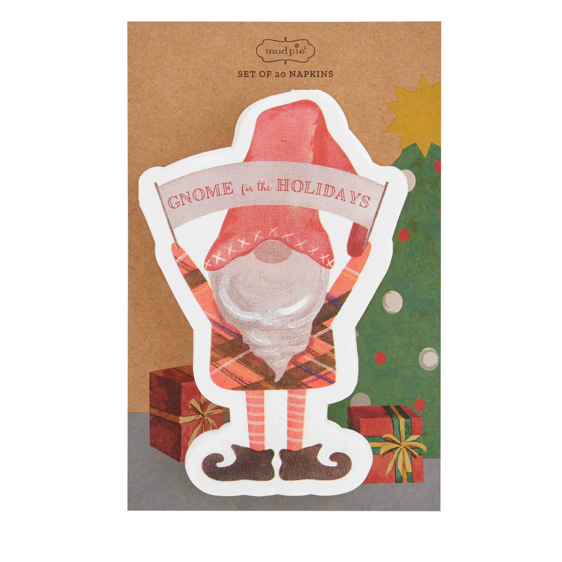 Serviettes en forme de Gnome Mud Pie cadeau invité repas Noël