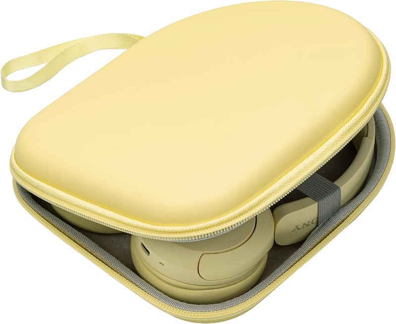 Ginsco Case Compatible with Sony WH-CH520 Wireless Headphones Bluetooth On-Ear Headset with Microphone, with JBL Tune 510BT/520BT/500BT Ultra-Slim Hard Shell Case for On Ear Headphones (Butter Yellow)