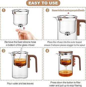 Amazon.com | Enchanti Tea Pot, Glass Teapot with Removable Infuser