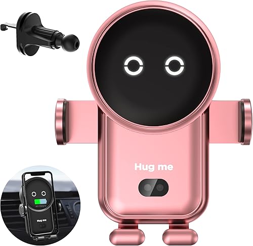 Cargador inalámbrico para automóvil, 15 W, carga rápida, soporte para teléfono celular, con sujeción automática, compatible con iPhone 14 Series14