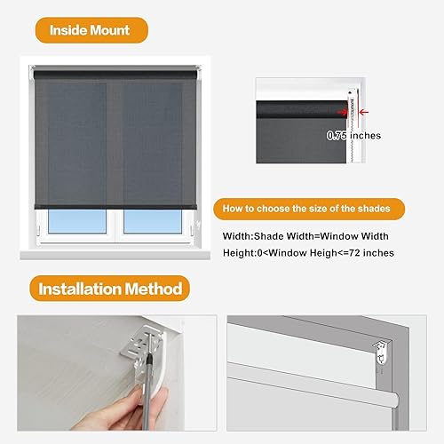 Miniatura 7 de Persilux Persianas solares para ventana, persianas enrollables para filtrar la luz, protección UV ignífuga, control de deslumbramiento, cortinas