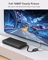 Vista 4 de Adaptador RCA a HDMI, convertidor AV a HDMI, convertidor de audio compuesto RCA a HDMI para PS1, PS2, PS3, STB, Xbox, VHS, VCR, reproductores de DVD