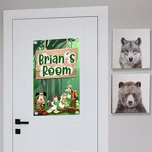 Miniatura 9 de Mouse Door Name Banner  Nursery Kids Room Sign  12x20in (Mikey Safari)