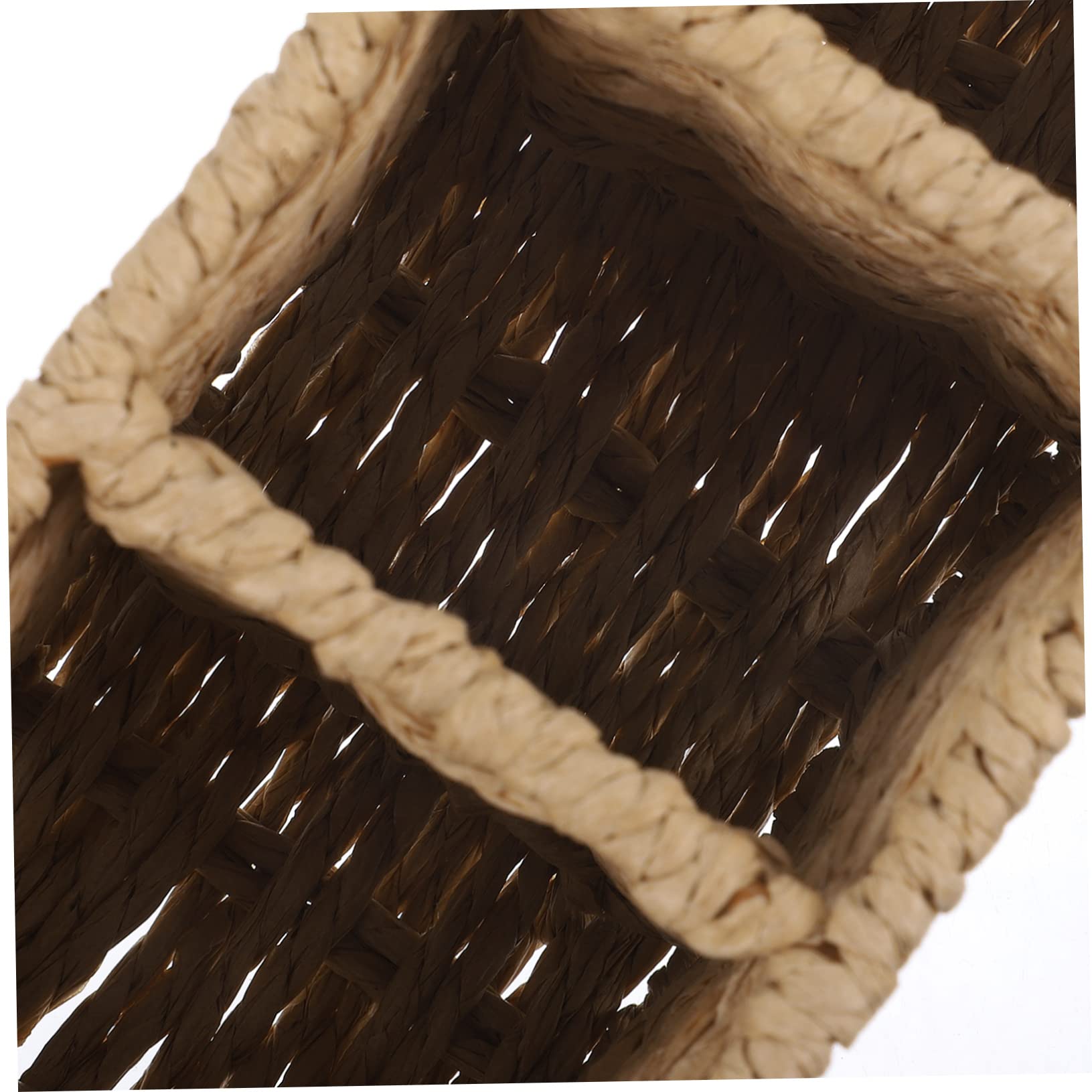 HEMOTON Cesta De Almacenamiento Para Utensilios De Cocina De Papel Trenzado Organizador Compacto Para Cubiertos Y Utensilios Para Encimeras Y Fiestas Color Beige