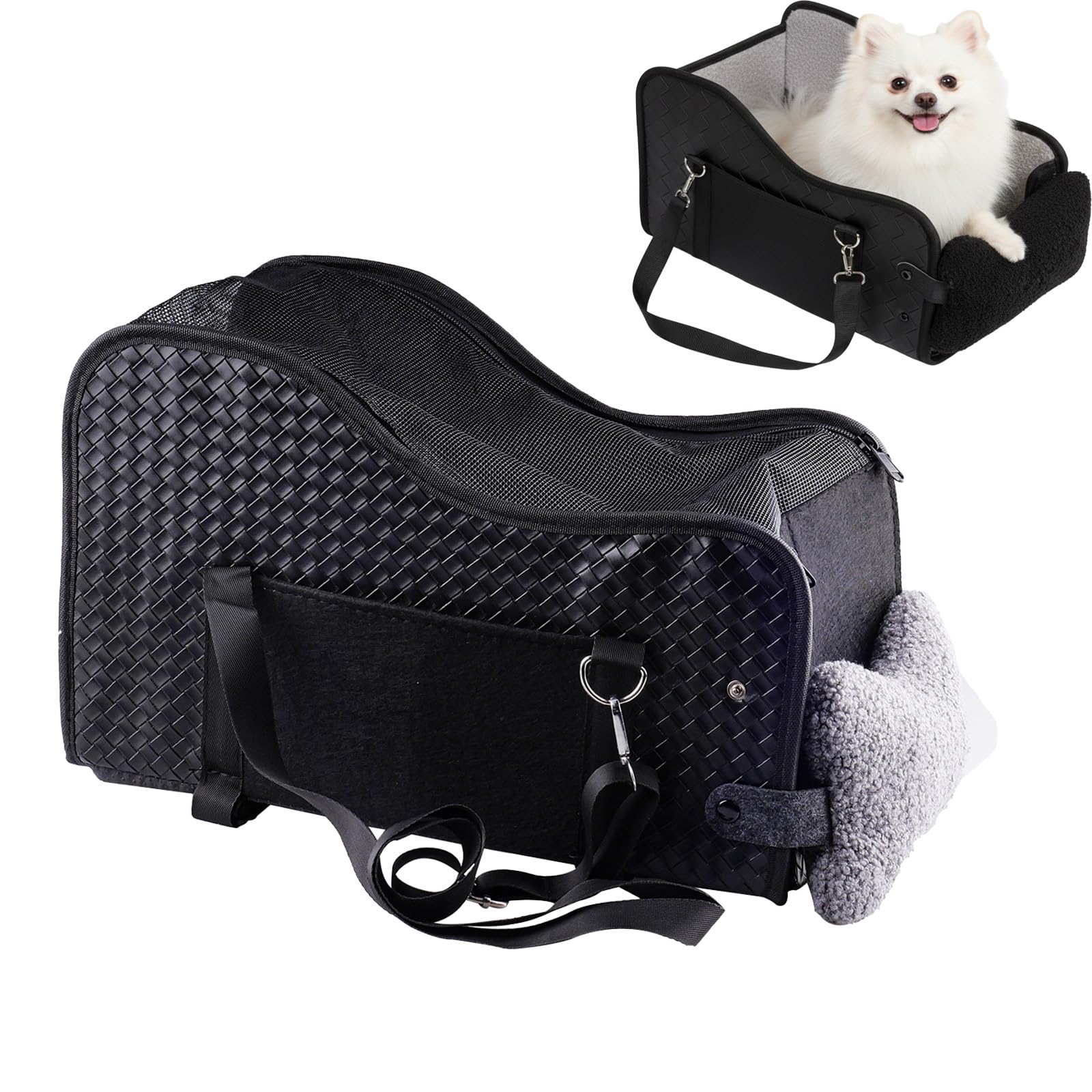 Sedia per Cane all’Aperto – Console Centrale Auto, Sedie Auto Pliabili per Piccoli Gatti e Cani di Meno di 7 kg, Letto per Cane Lavabile con Cerniera a Zip
