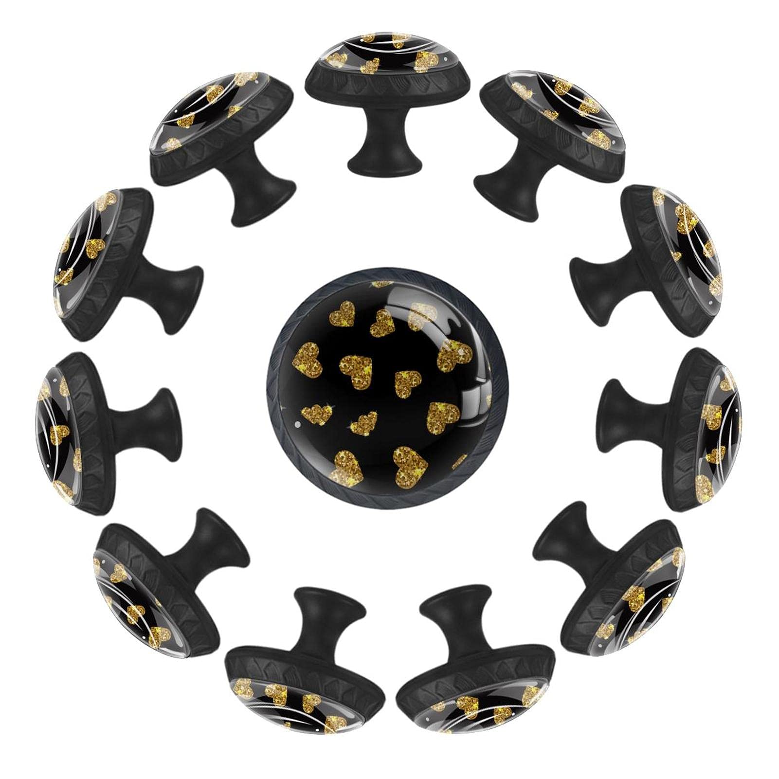 Boutons de tiroir dorés en cœur de 35 mm pour commode et chambre de bébé