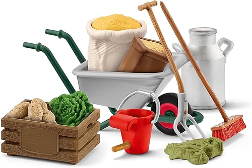 Miniatura 5 de Schleich Farm World - Juego de accesorios de cuidado estable para figuras de caballos y animales de granja, juego educativo de granja de 11 piezas