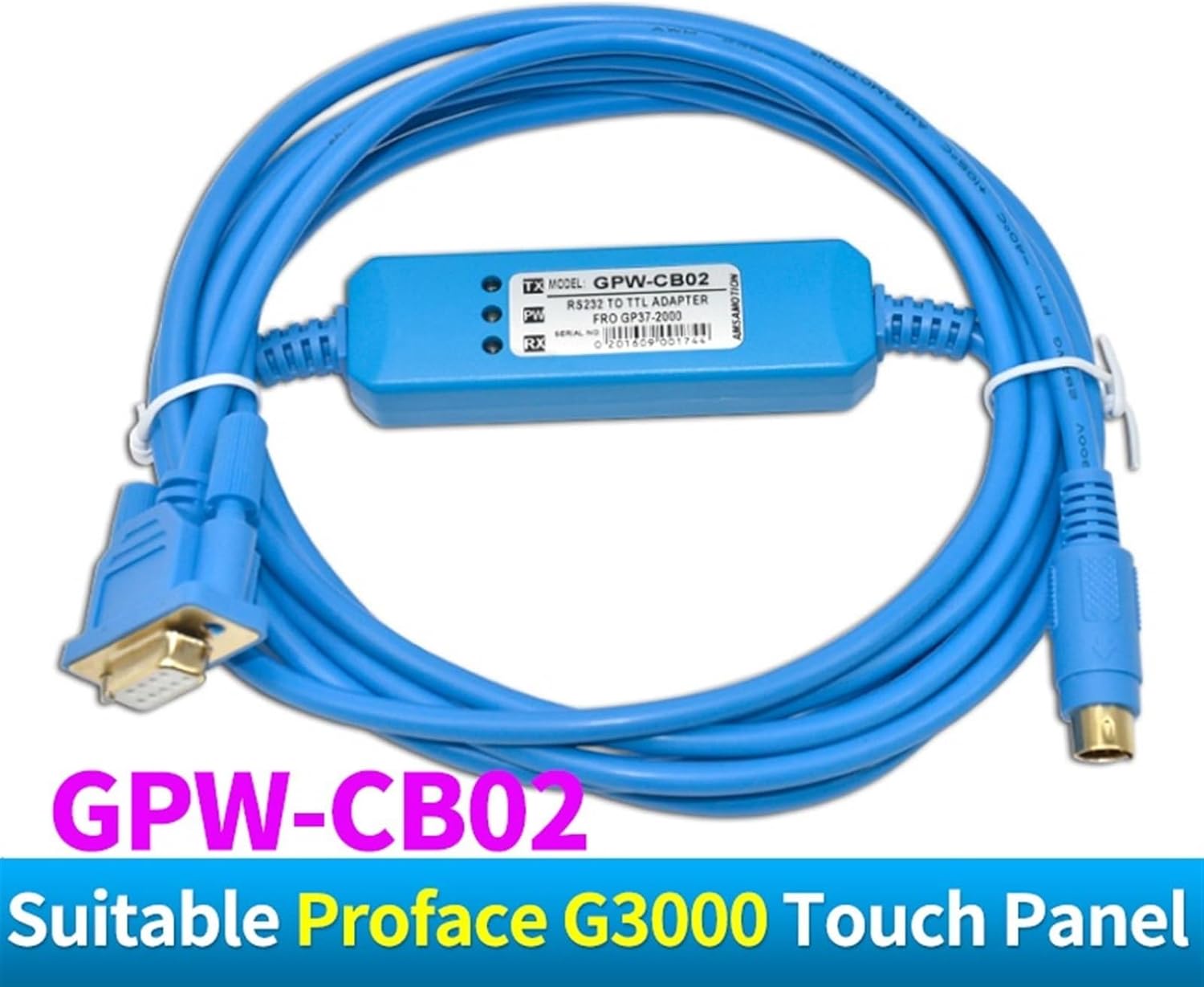 GPW-CB02 Communciation Cable Suitable GP3000 Below Touch Screen Programming Cable GPWCB02 GPWCB03 Adapter(GPW-CB02 Gold plated)