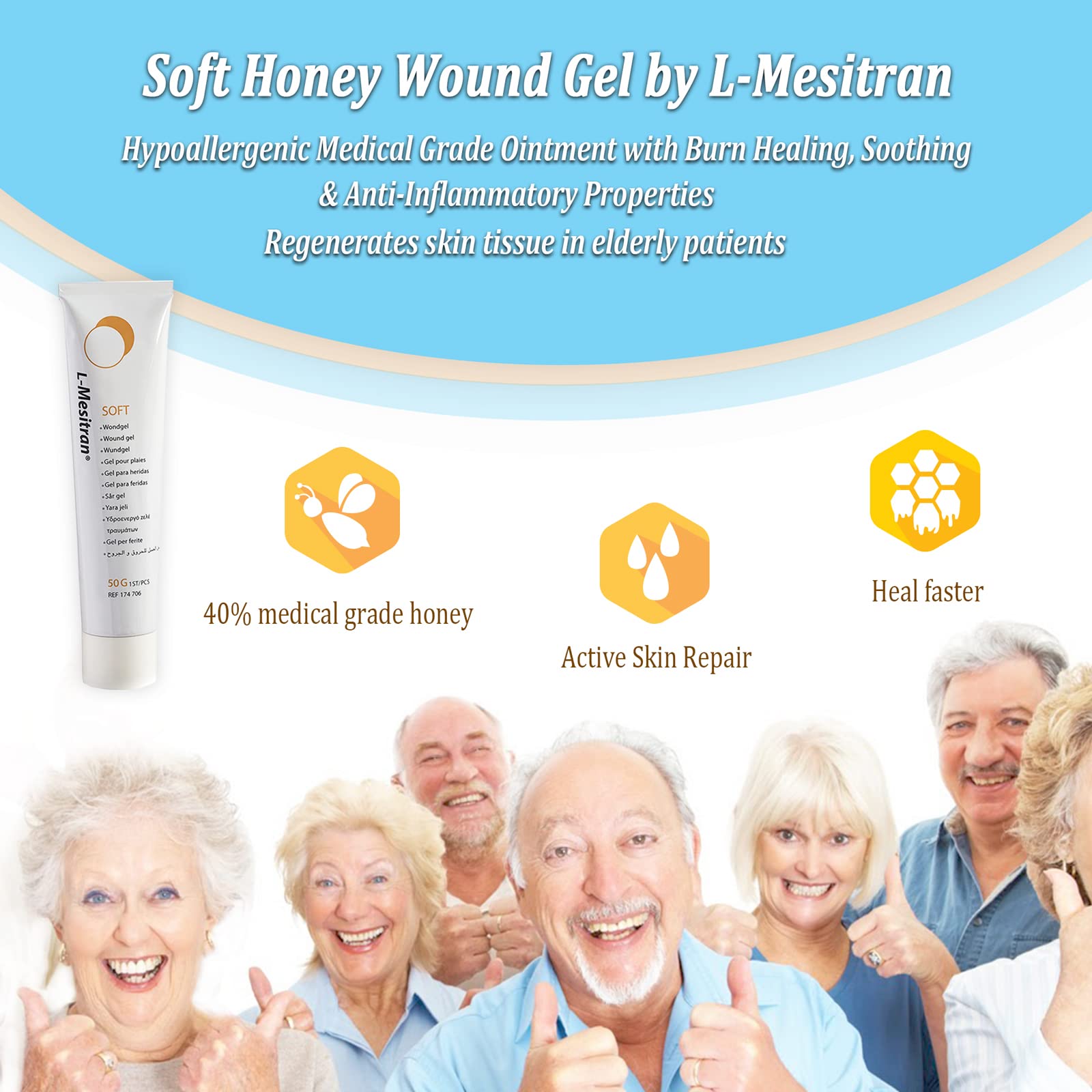 Honey Wound Gel by LMesitran Soft Hypoallergenic Medical Grade