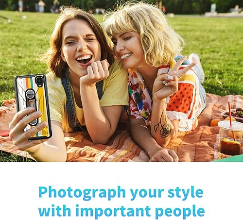 Miniatura 2 de Funda para Alcatel TCL A3 A509DL con protector de pantalla de vidrio templado resistente de doble capa con soporte incorporado resistente a prueba