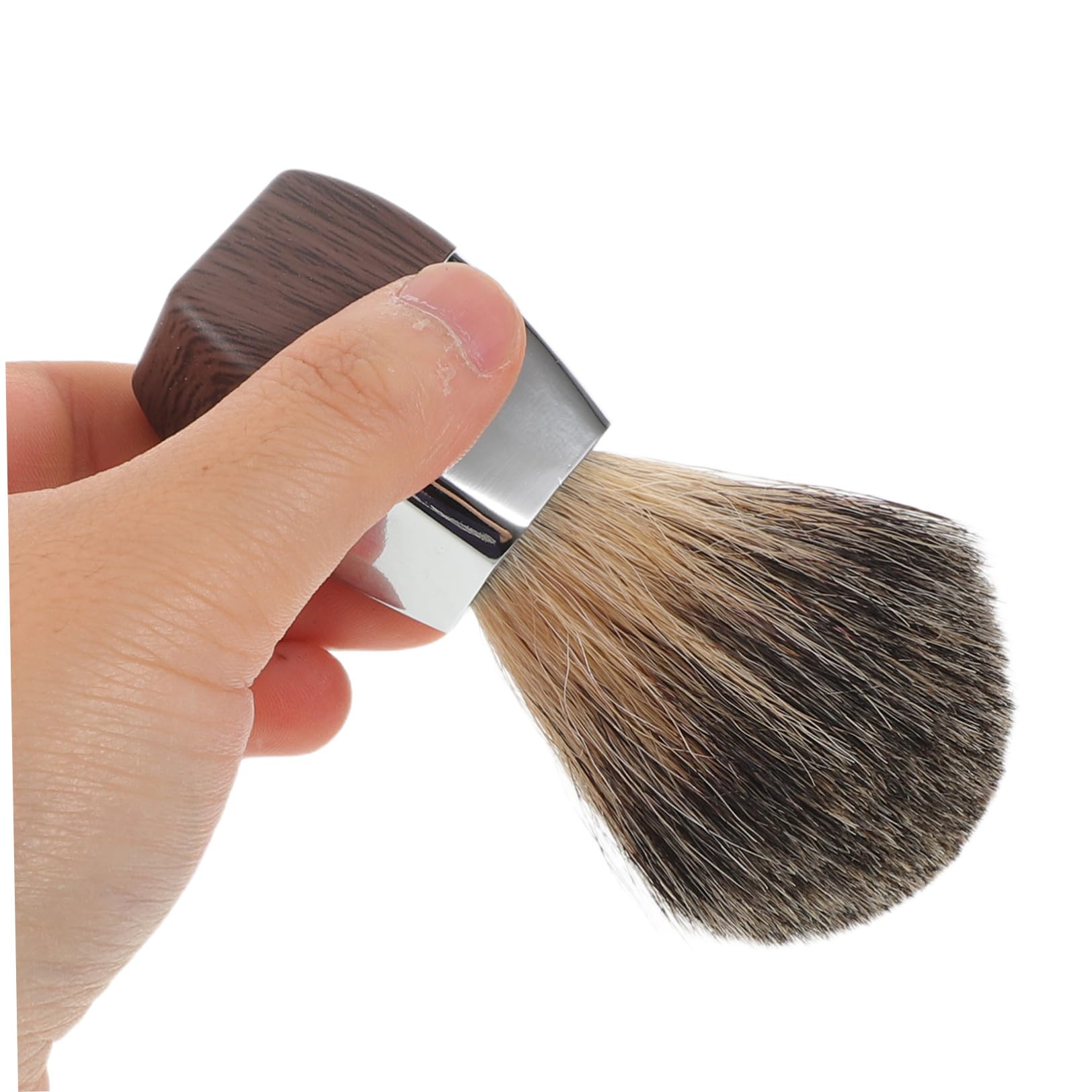 VICASKY Pennello da Barba per Uomo con Setole di Tasso Morbide Manico in Legno Elegante Spazzola Portatile per Peli del Viso per Rasatura Delicata e Cura della Barba