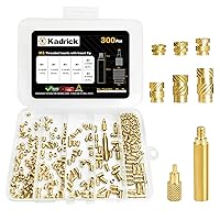 Vista 13 de Kadrick - Kit de surtido de 420 piezas de insertos roscados M3 M4 M5 para componentes de impresión 3D, tuercas moleteadas de latón métrico, inserto