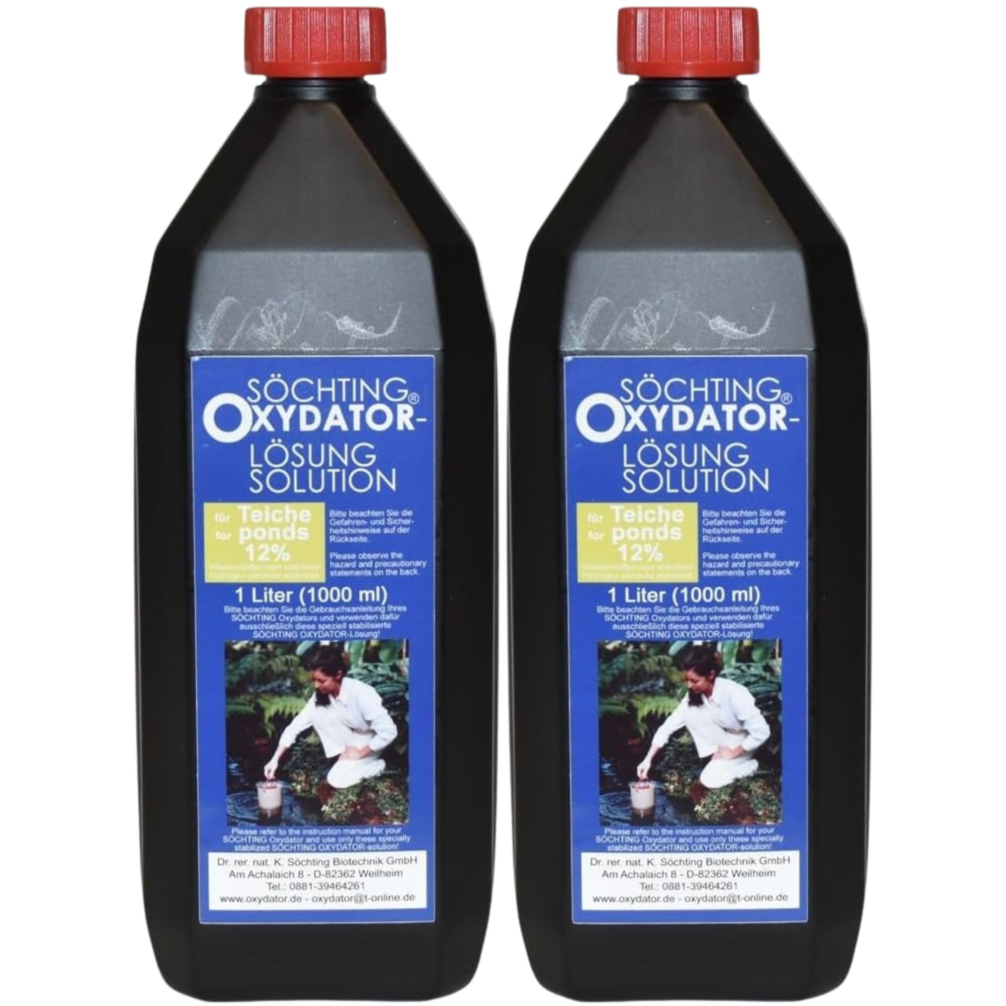 Söchting Oxydator-Lösung 12% im Spar-Set 2X 1 Liter – Doppelpack für Profi-Anlagen & Teiche – Maximale Sauerstoff-Power – Effiziente Algen-Bekämpfung & Vitalität