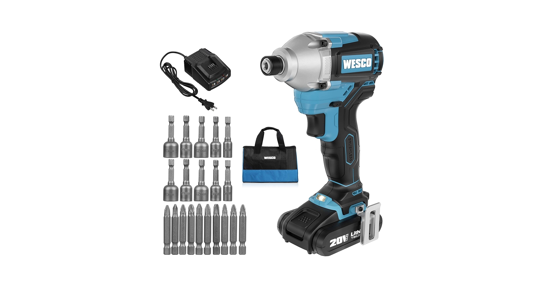 【即日発送】WESCO 電動ドリルドライバー 20Ｖ充電式ドリルセット Amazon | WESCO 電動ドリルドライバー 20V充電式ドリルセット