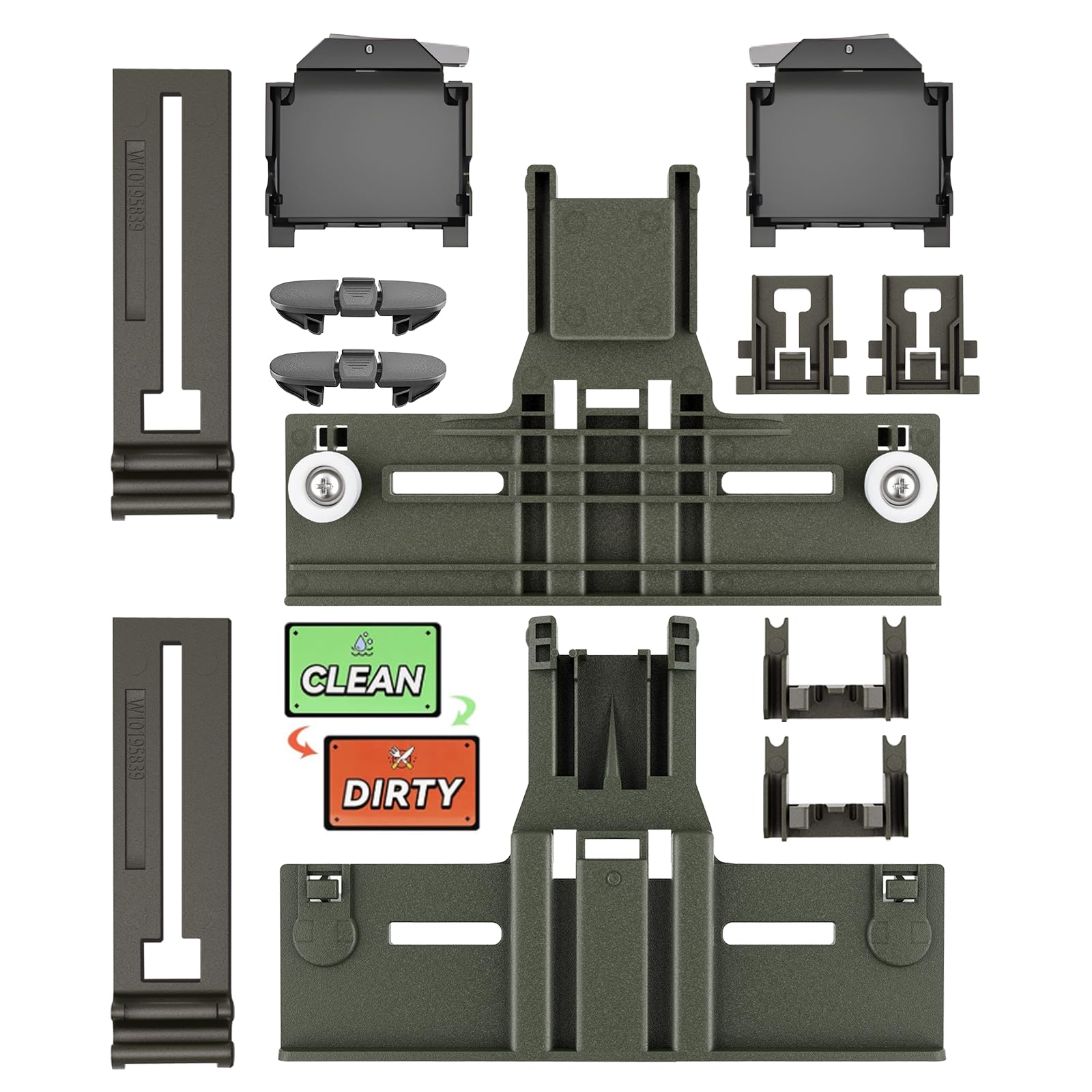 Photo 1 of [13 Pack] Upgraded W10350376 Dishwasher Top Rack Parts and W10195372 W10195373 Adjuster Housing for Kenmore Dishwasher parts,W10350374 W10712394 W10195840 For Kenmore Kitchenaid Dishwasher Parts