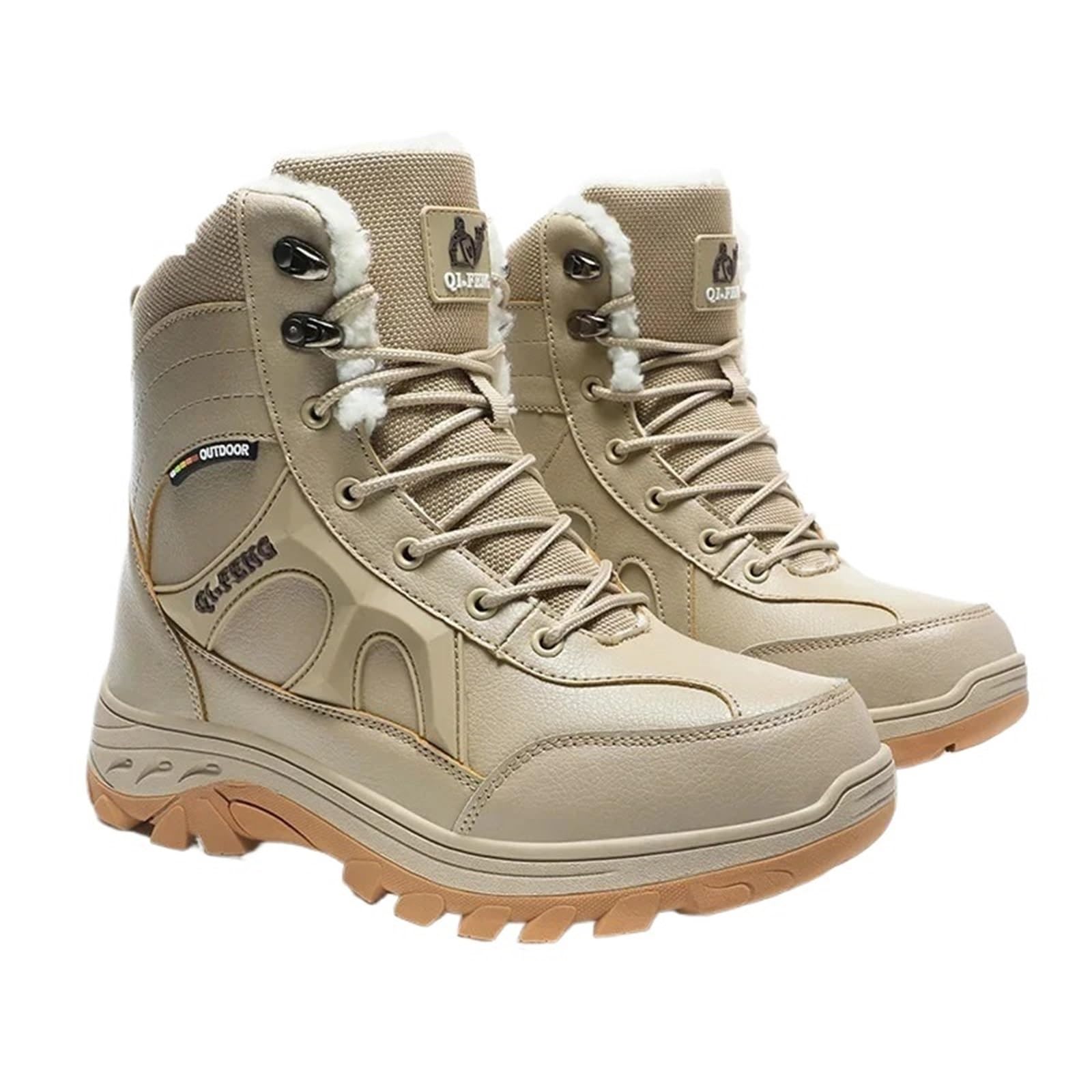 Bottes montantes chaudes et imperméables en peluche for hommes Pour le travail, le ski et l'extérieur
