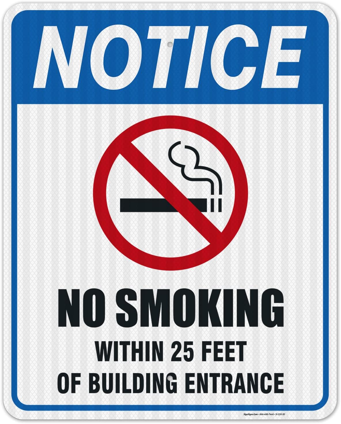 No Smoking Within 25 Feet of Building Entrance Sign, 24x30 Inches, 3M EGP Reflective .080 Aluminum, Fade Resistant, Indoor/Outdoor Use, Made in USA