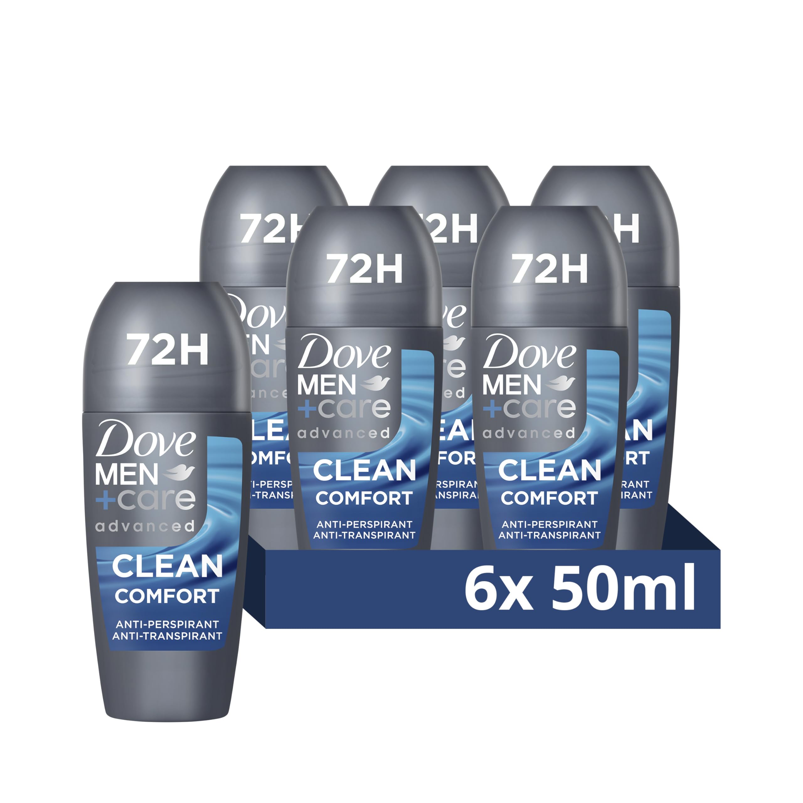 Dove Men+Care Advanced Clean Comfort Anti-Perspirant Roll On 6x 50 ml