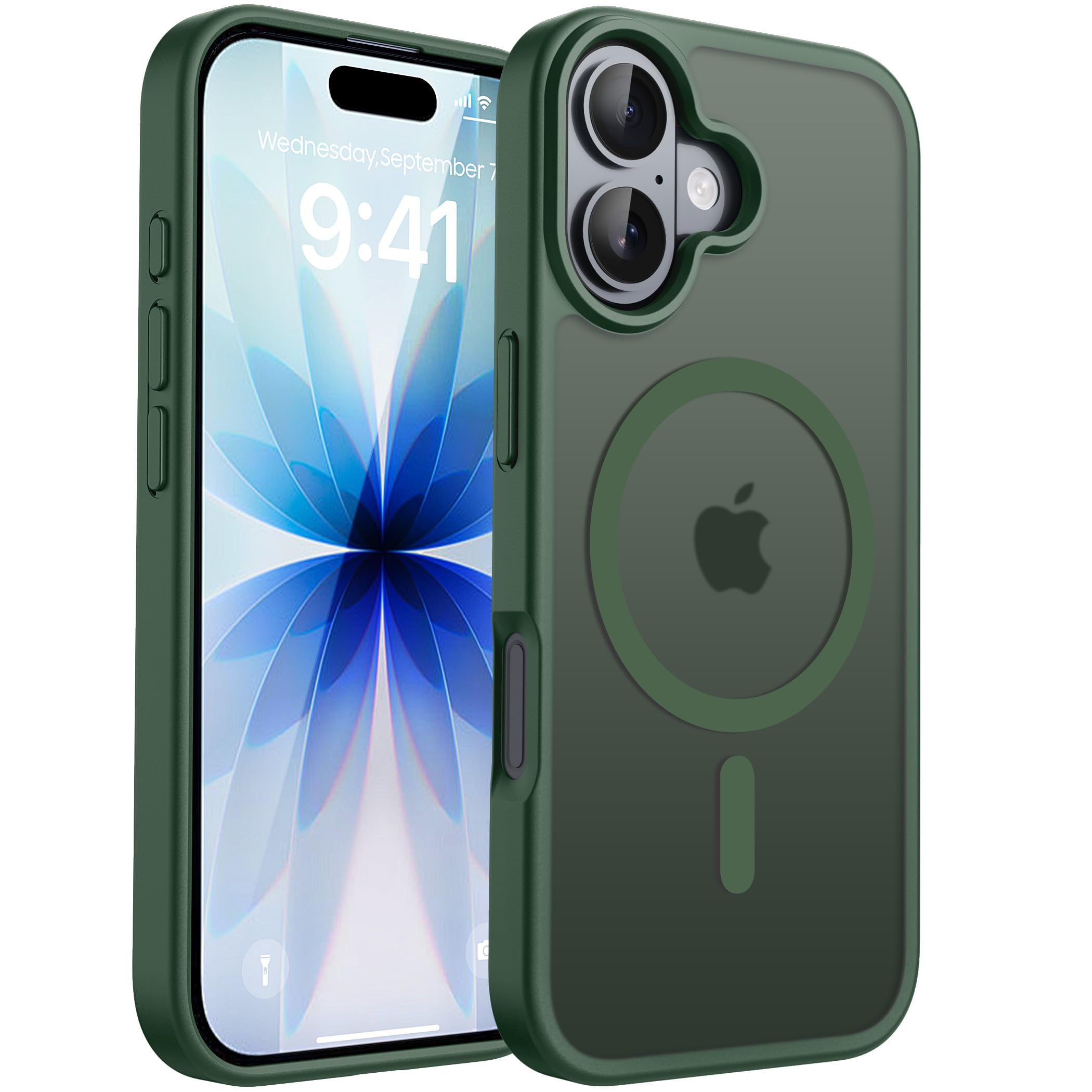CACOE für Kameraschutzend, Kompatibel mit MagSafe, Stoßfest Kratzfest Magnetisch Rückseite Handyhülle für iPhone Case Transluzente