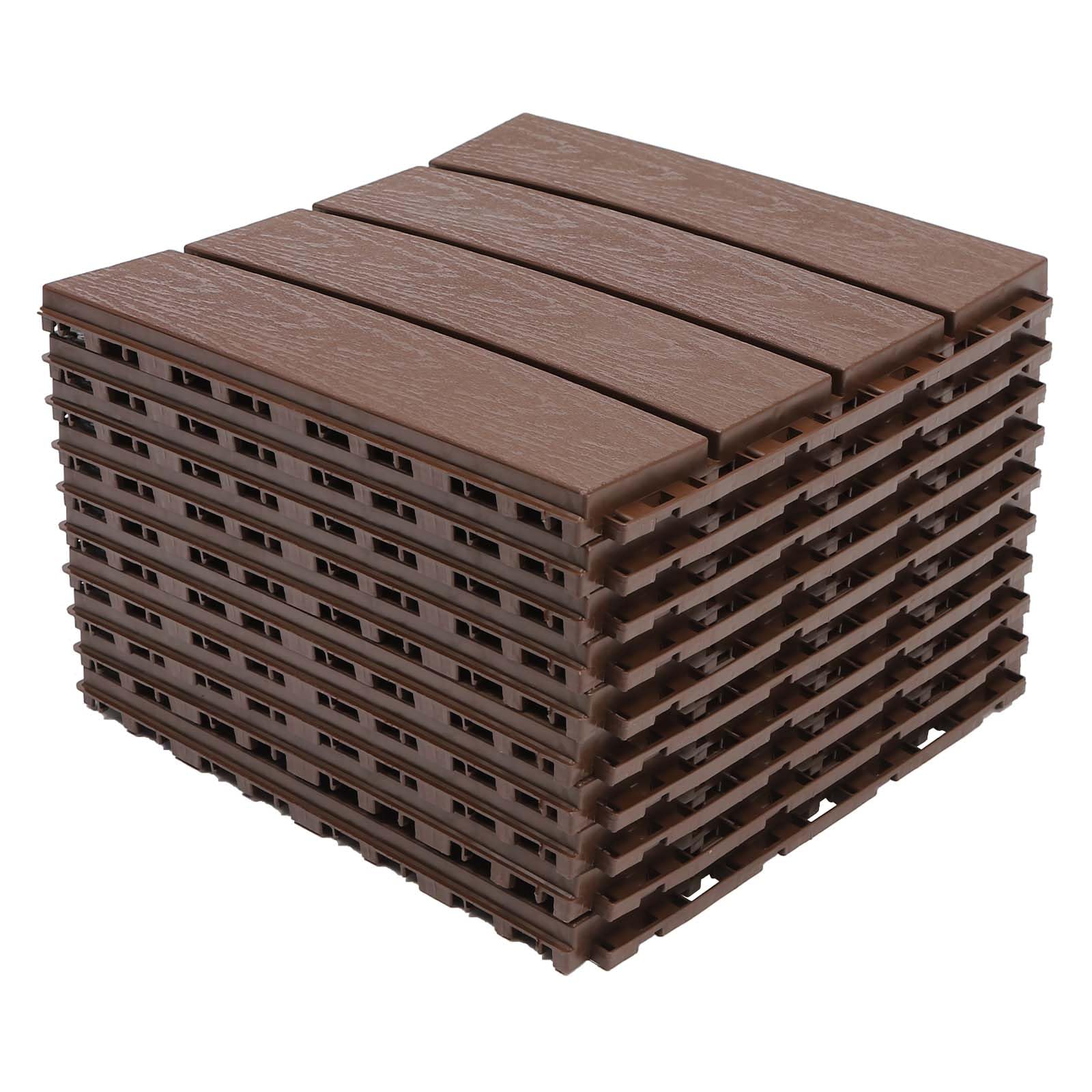 12 Lattes Dalles en Bois d’Acacia Carrelage de Balcon 30 * 30 CM, Dalles de Terrasse Emboîtables, Carrelage Sol Bois Dalle Clipsable Revêtement, Épaisseur 20 MM pour Jardin Piscine Balcon