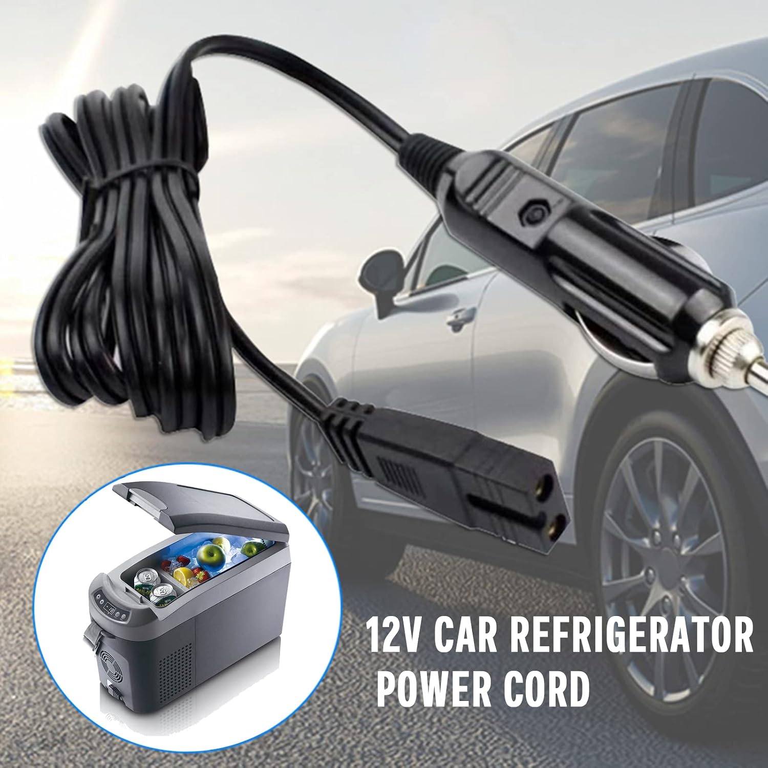 12V DC Cigarette Lighter Extension Cable,Mini Fridge Power Cord Car Auto Cooler Replacement Lead Cable for Car Cooler Box Mini Fridge Mobicool SAST KEMIN(3M)