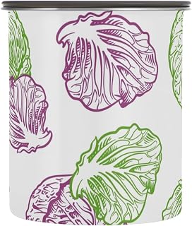 OTVEE Coffee Storage Containers Red and Green Cabbage Airtight Food Storage Container 30oz Stainless Steel Canister for Coffee, Ideal for Beans, Grounds, Sugar, Tea General Food Storage
