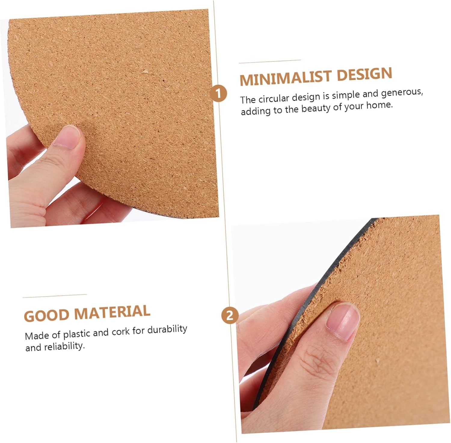 5pcs Round Plastic Cork Mats for Flowerpots and Cups, Paintable