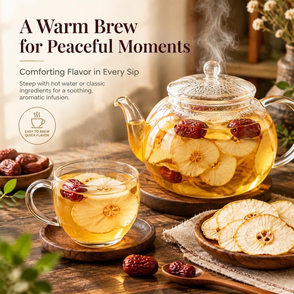 Tranches De Poire Séchée, Fruit Pour Thé Chaud, Boissons & Desserts, 500g