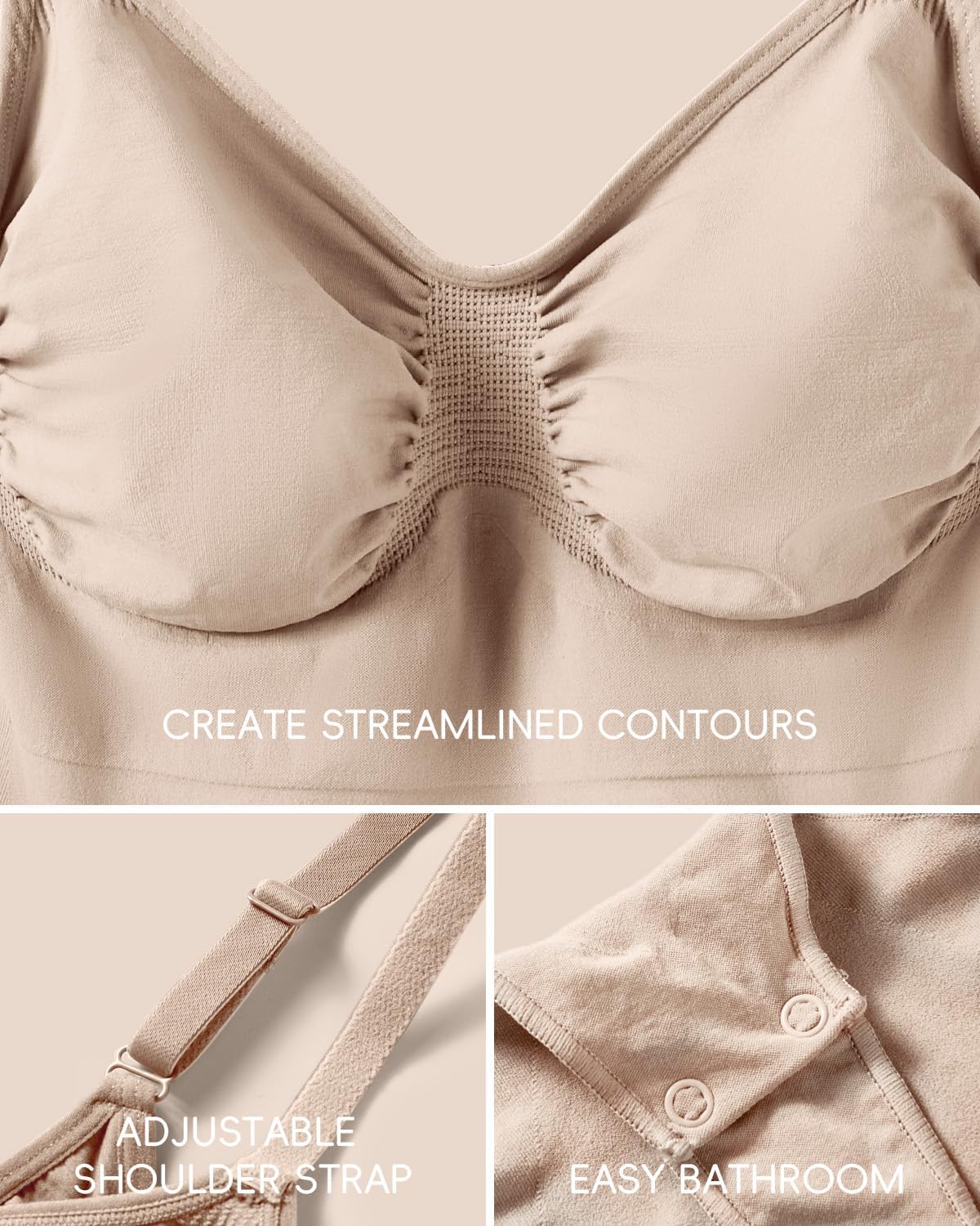 Backless Thong Shapewear for Women with Tummy Control, Seamless Sculpting Bodysuit for Workouts and Daily Wear