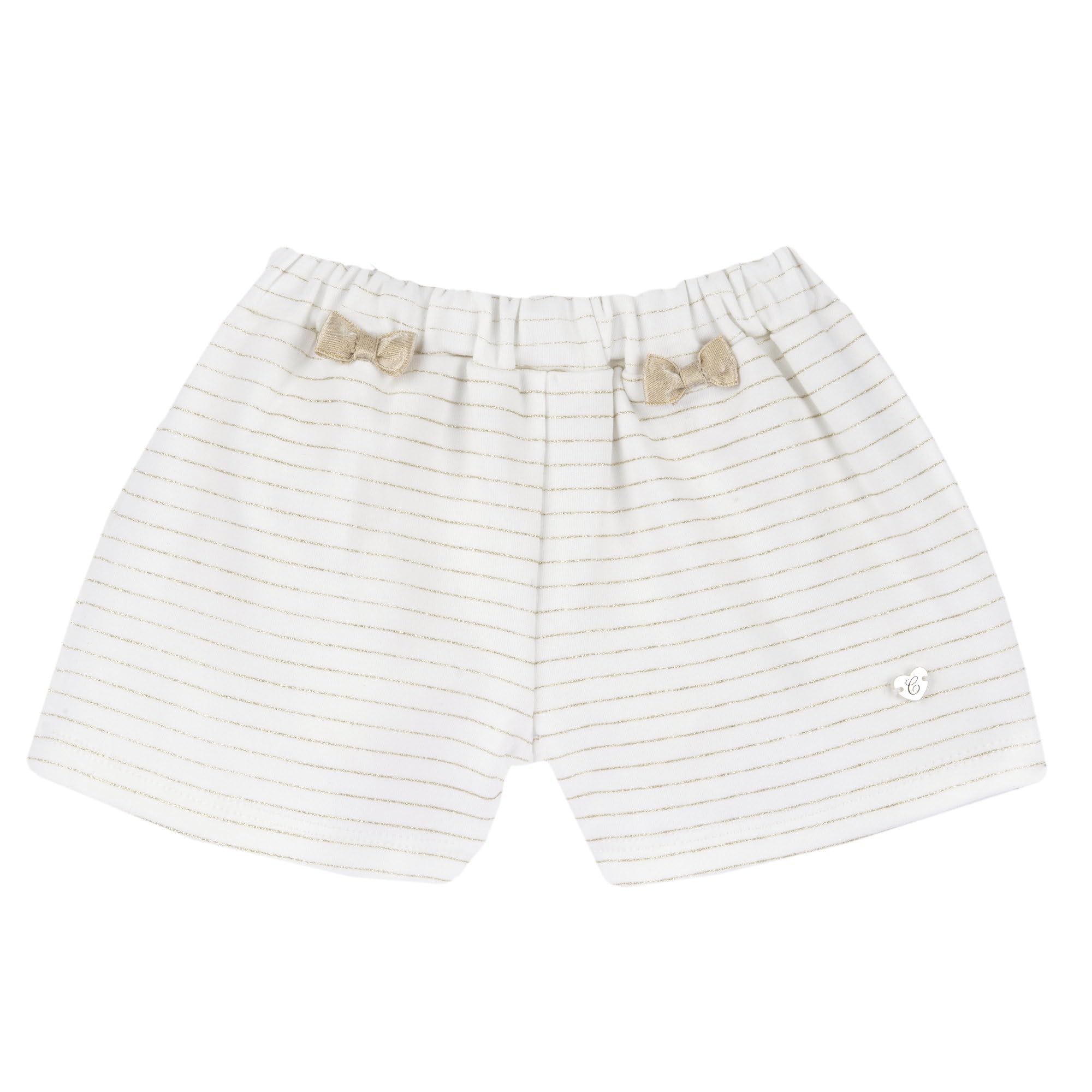 Chicco, Baby-Hose mit Glitzer und Stickerei an der Taille, Weiß