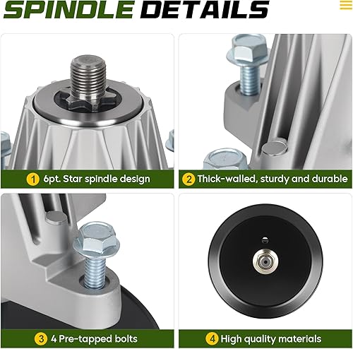 Miniatura 3 de Conjunto de husillo 618-06989 918-06989, apto para Troy-Bilt MTD 46 pulgadas T1500 T1600 LT 4600 CLT46CVT TB46, paquete de 2