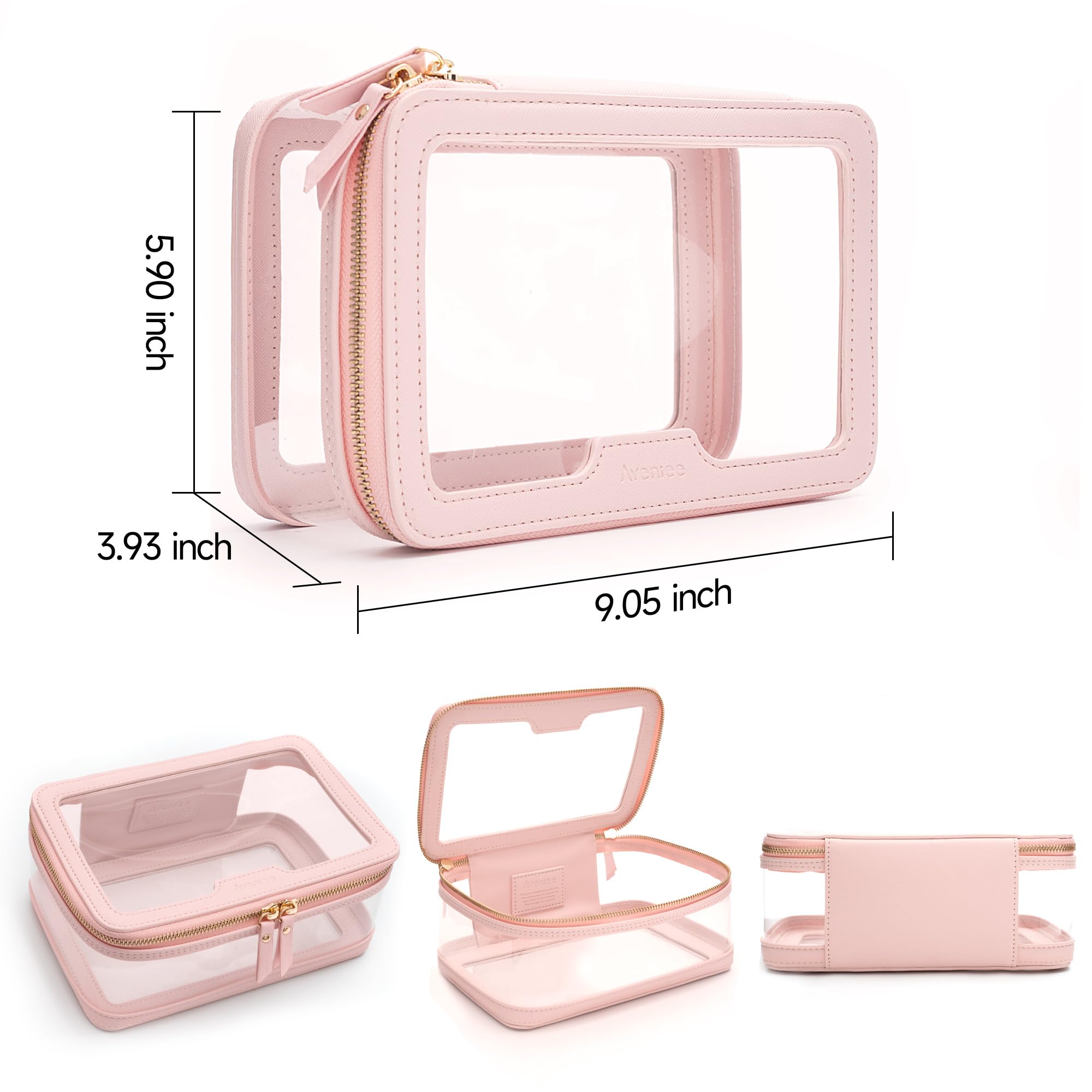 Aveniee Clear Makeup Bag, Large Travel Cosmetic and Toiletry Organizer