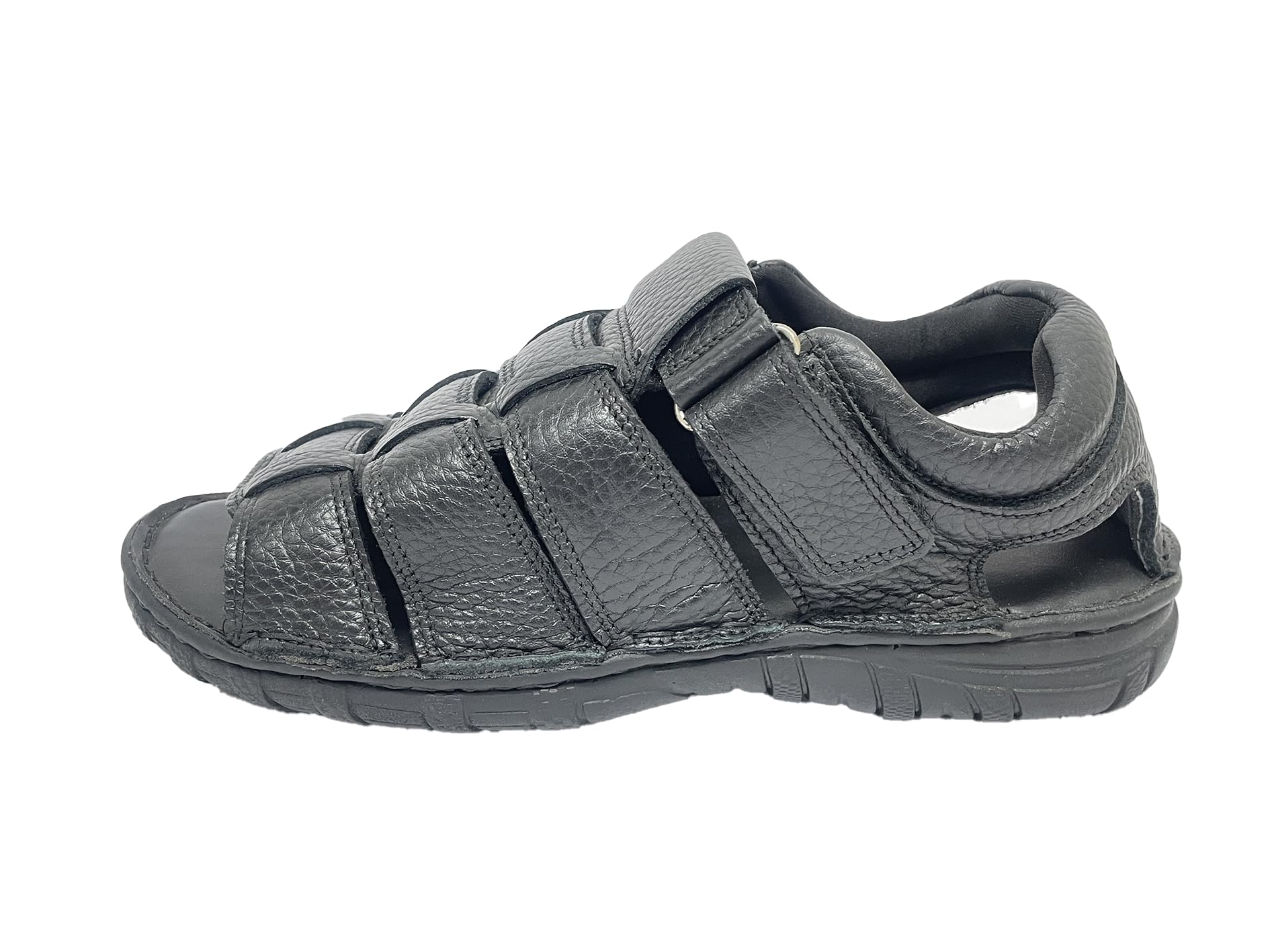 Mark Williams leather sandal for man/Soft footbed/Comfortable for everday use/Anti-Slip TPR sole (BLACK, UK Footwear Size System, Adult, Men, Numeric, Medium, 7)-image-45