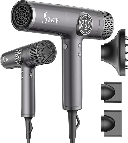 Secador de pelo profesional de doble voltaje con difusor y concentrador, 90000 RPM de alta velocidad, bajo ruido, tecnología iónica para secado