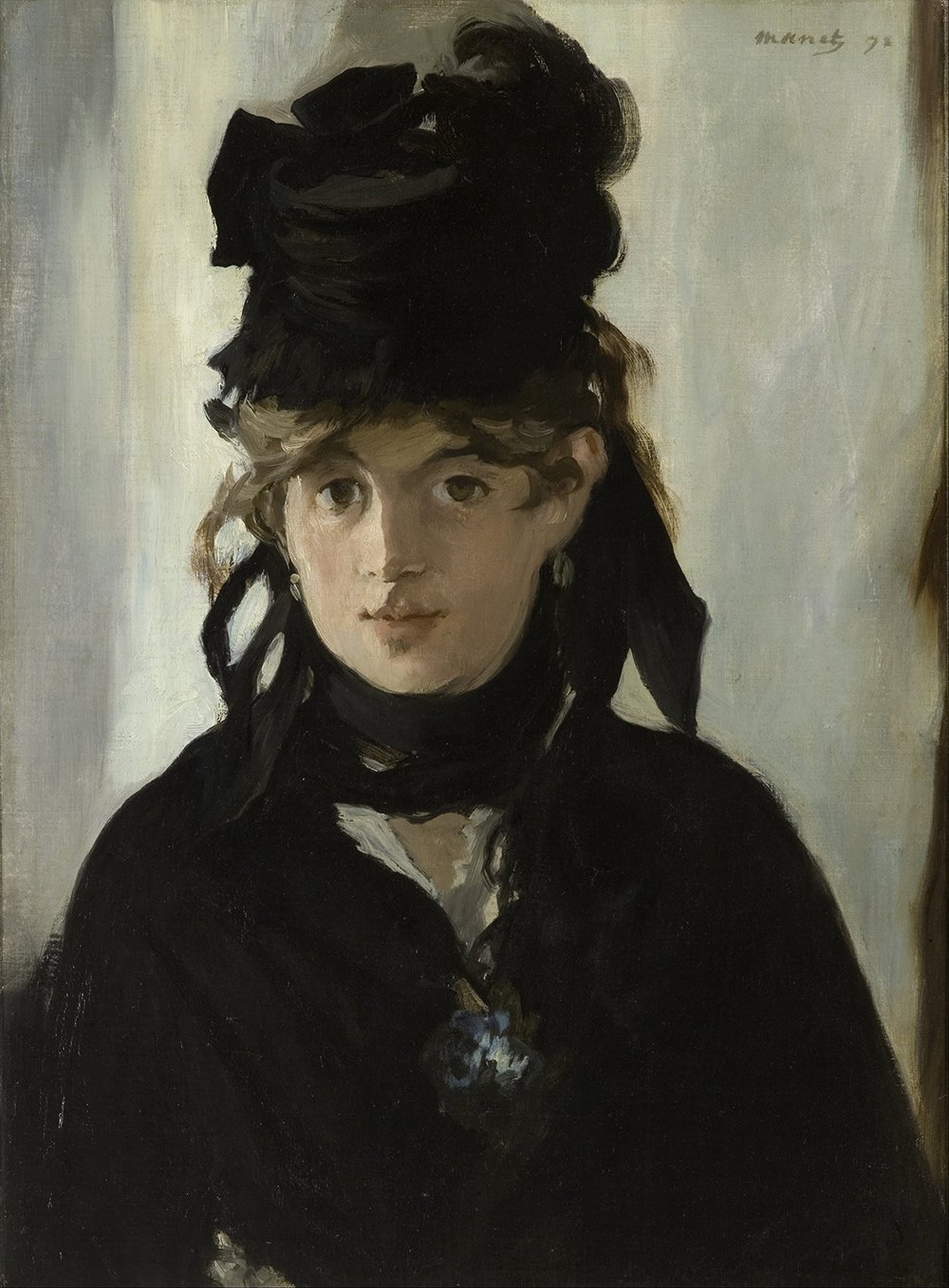 Impresión de Berthe Morisot de Manet en marco negro pequeño con papel mate