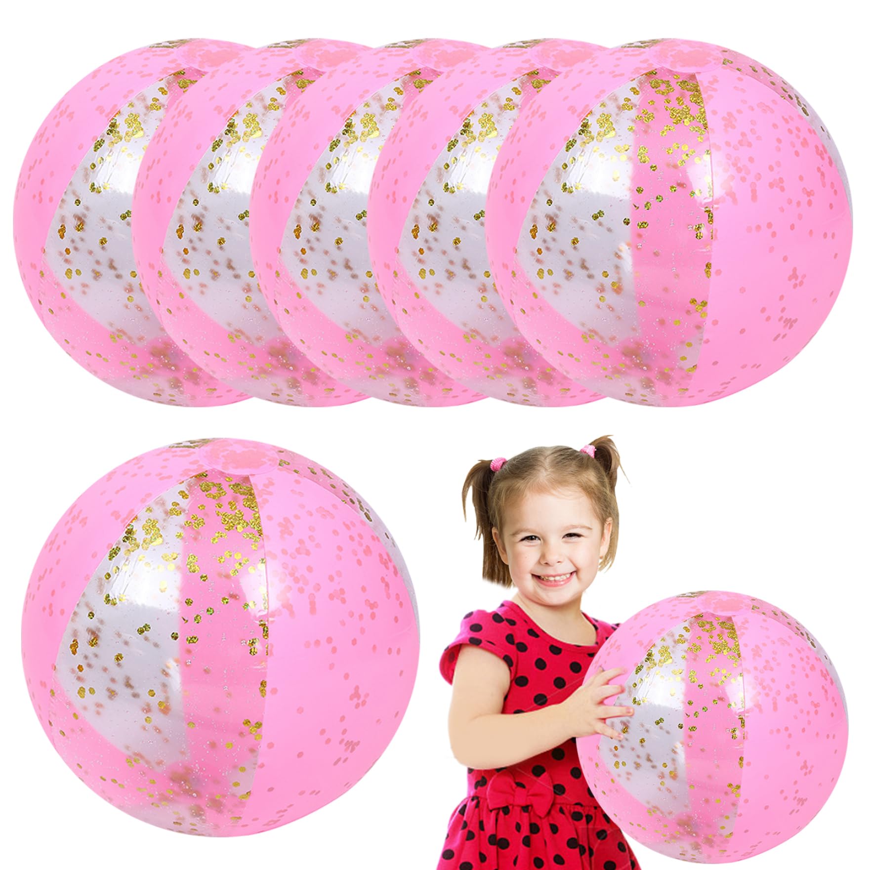 Ballons de plage gonflables 24 pouces avec confettis et pompe