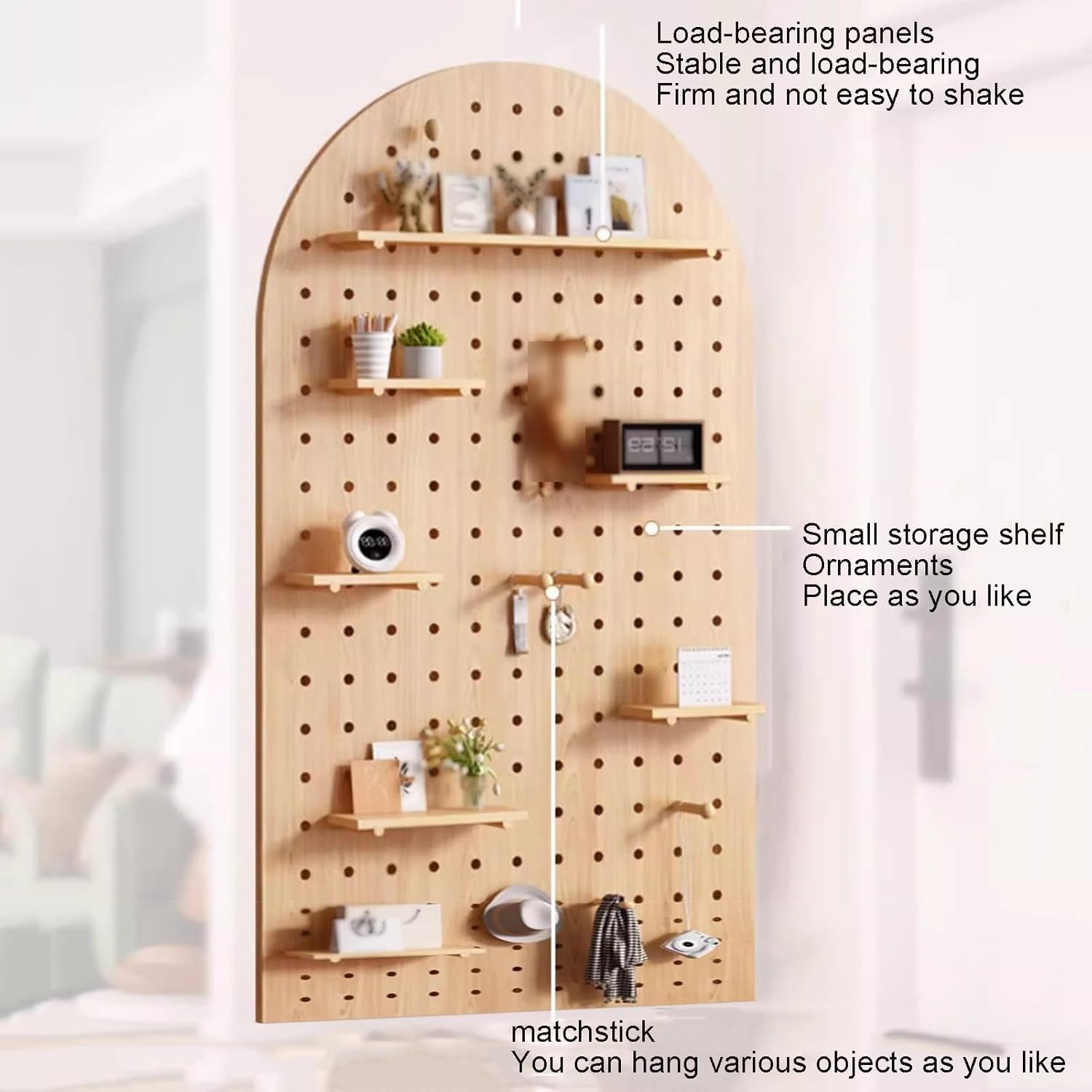 Stecktafel, Holz, Kombinations-Wand-Organizer-Set, Wandhalterung, Stecktafel, Trennwand, Bastelorganizer, Stecktafel, Display für Schlafzimmer, Arbeitszimmer (Grün, 60 x 80 cm)