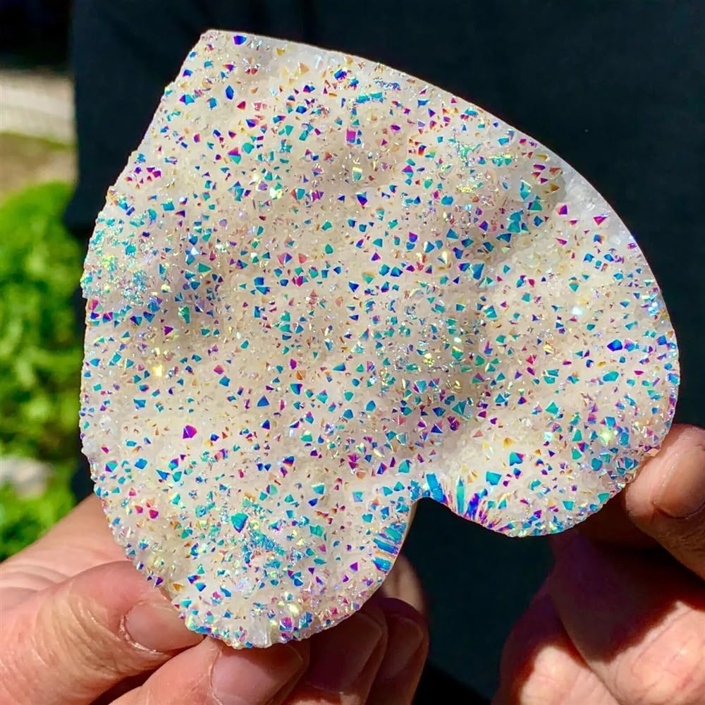 AtkitS meditación Piedra de Cristales de Arco Iris Natural Angel Aura Cuarzo bismuto Siliconcluster (Size : 200-250g)