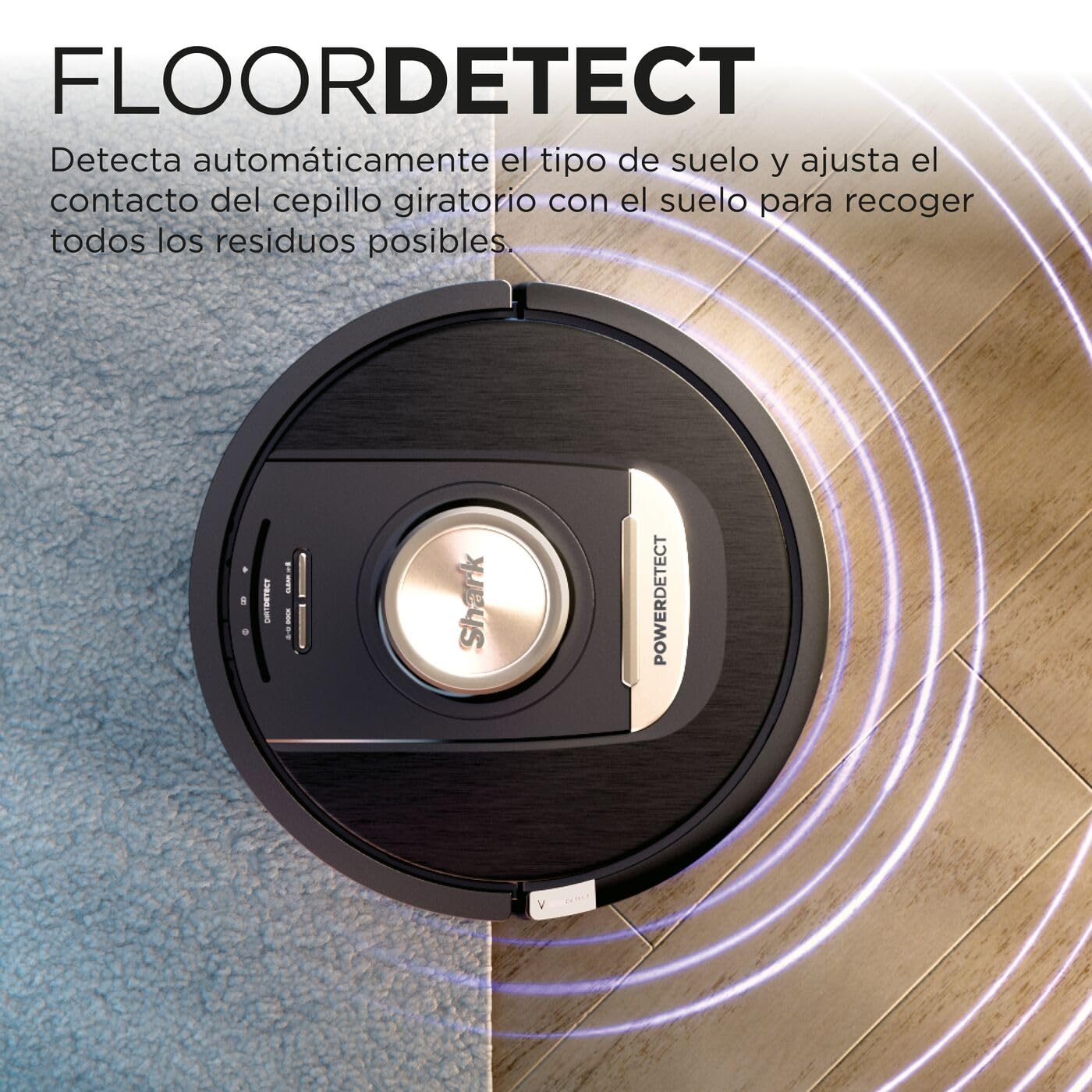 Shark PowerDetect, Robot Aspirador, Vaciado Automático, Negro, RV2820VEEU | Navegación 3D y LiDAR, Base Antialérgenos, Tecnología NeverStuck, para Alfombras, Suelos y Pelo de Mascotas, WiFi/App