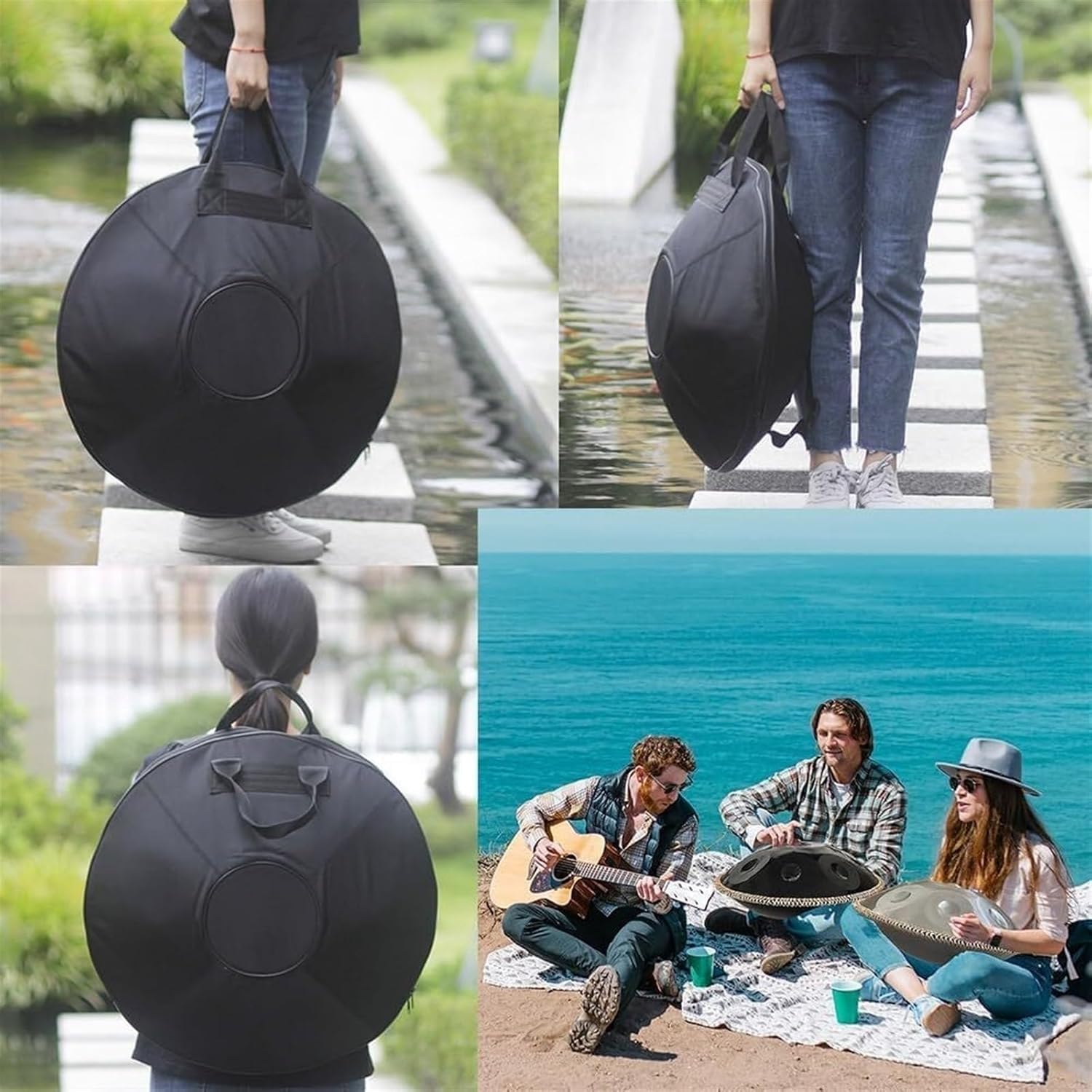 12 Note Steel Handtrommel, 432HZ Handpan in D-Moll, Handpan Drums mit Tasche, Stativ, Schlägel