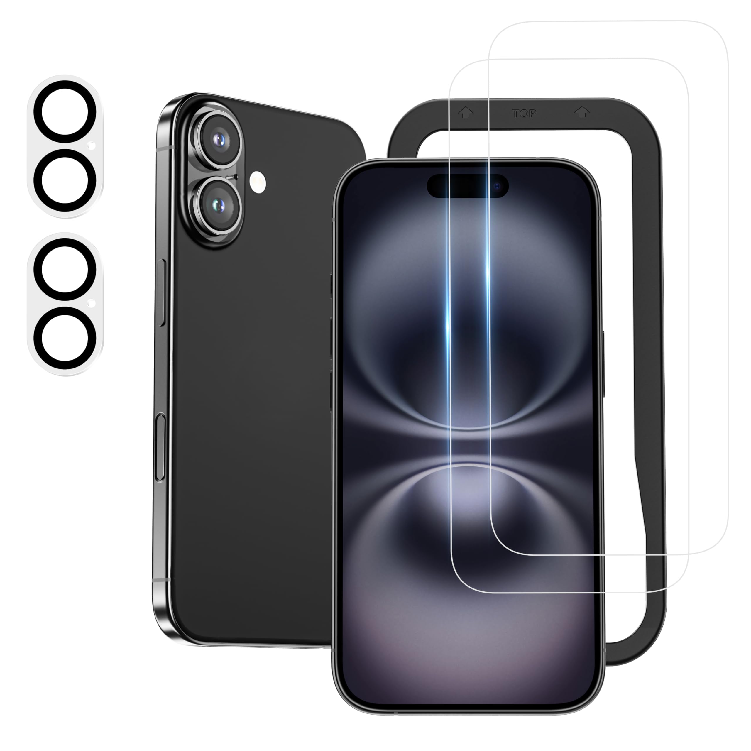 iPhone16 Plus ブラック128GB ※おまけ　新品のフィルムつき Amazon | NIMASO ガラスフィルム (2枚) + カメラフィルム (2枚
