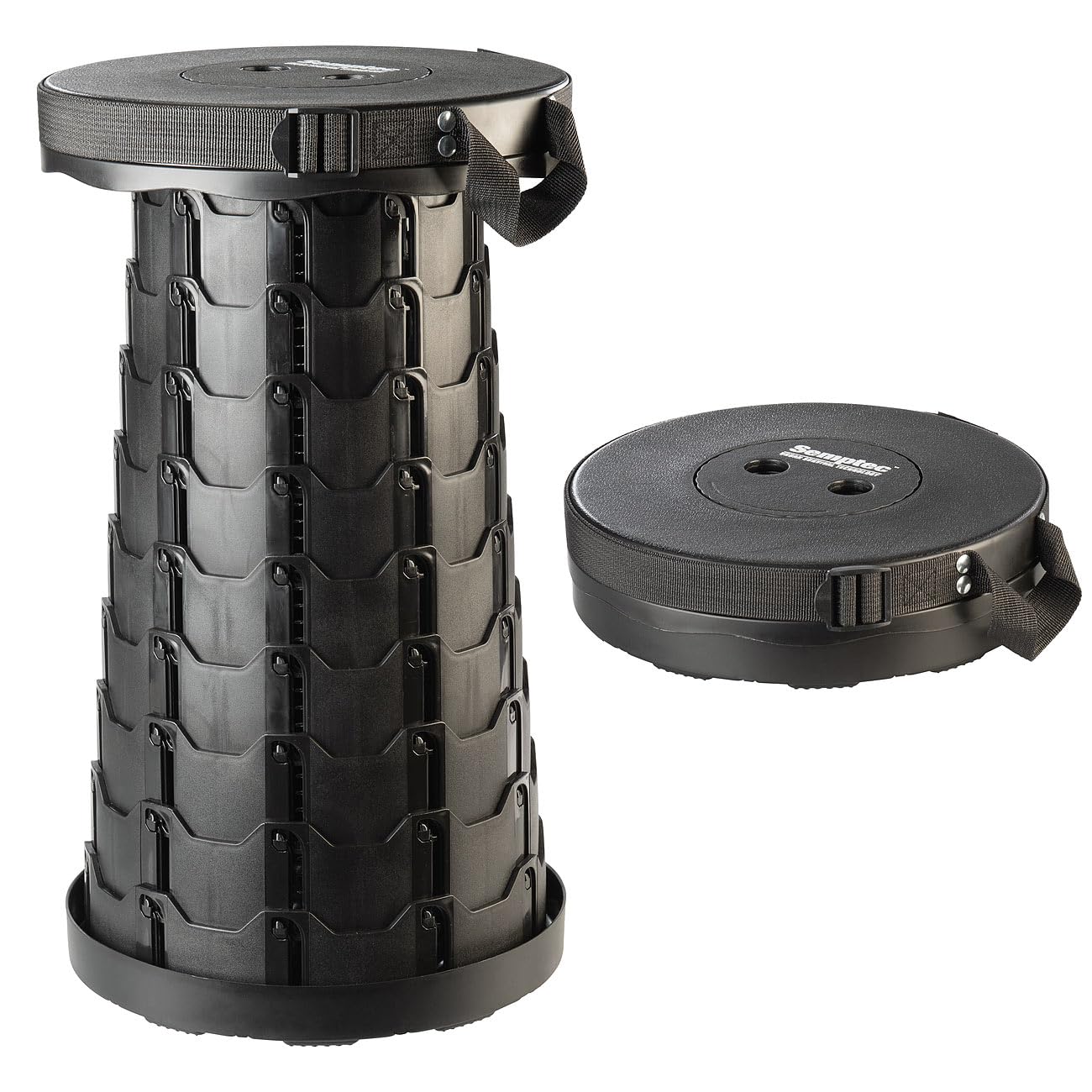 Semptec Urban Survival Technology Ausziehhocker: 4er-Set Tragbarer Teleskop-Hocker, höhenverstellbar, bis 200 kg (Sitz, Ausziehbarer Hocker, Stuhl)
