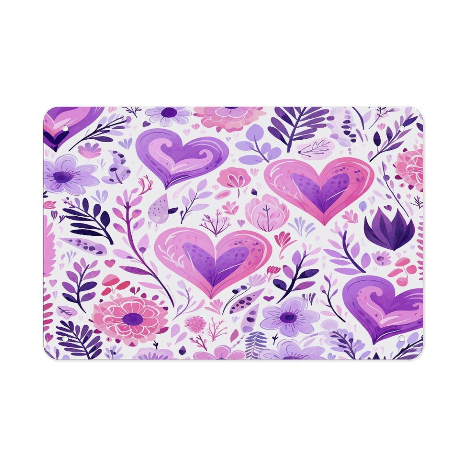 Fodpand Style Flowers And Hearts Wall Art Metal Signs Tin Sign